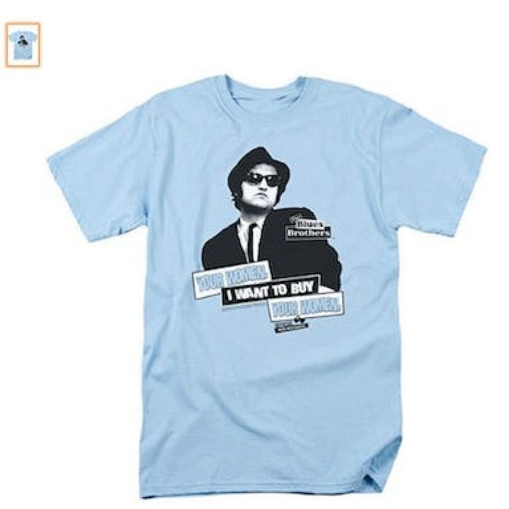 Trevco Men's Blues Brothers Short Sleeve T-Shirt, Light, Size Small